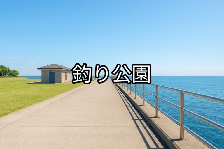 トイレも設置されている釣り公園の写真