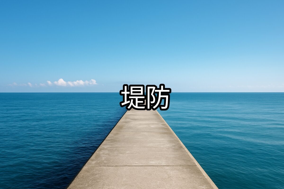 綺麗な海と堤防の写真