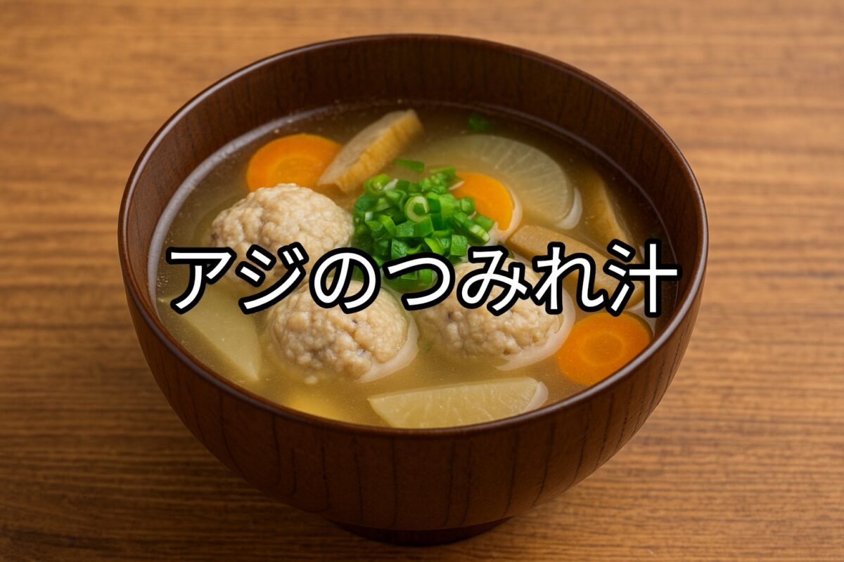 お椀に入ったアジのつみれ汁の画像