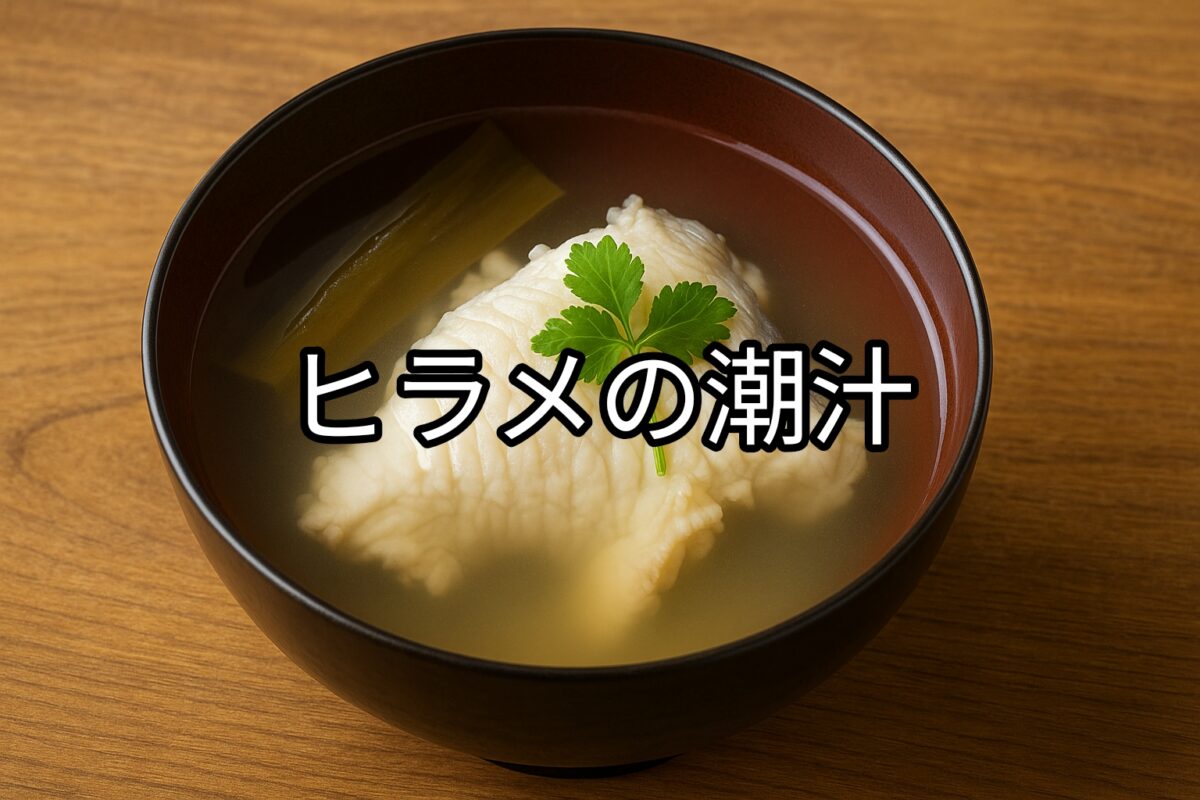 お椀に入ったヒラメの潮汁の画像