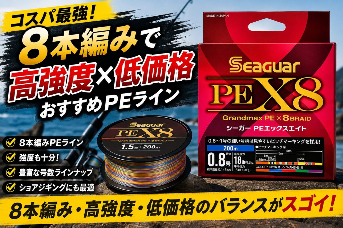 シーガー PE X8はコスパ最強？8本編み・高強度・低価格でおすすめのPE