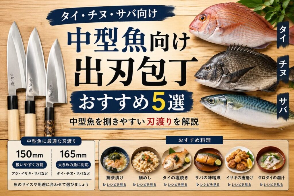 タイ・チヌ・サバ向け出刃包丁おすすめ5選のアイキャッチ画像