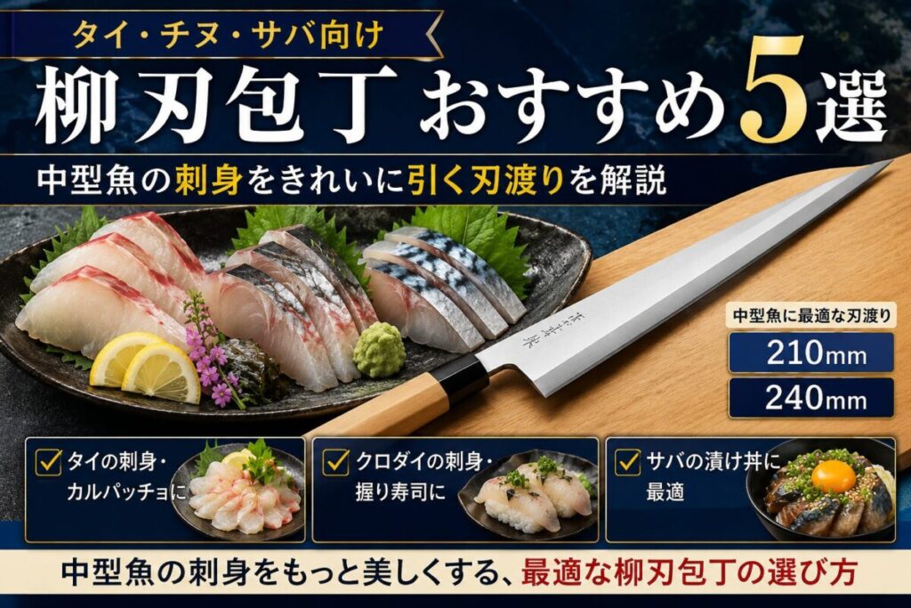 タイ・チヌ・サバ向け柳刃包丁おすすめ5選のアイキャッチ画像