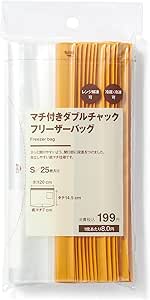 無印良品 マチ付きダブルチャック フリーザーバッグ S 25枚入り