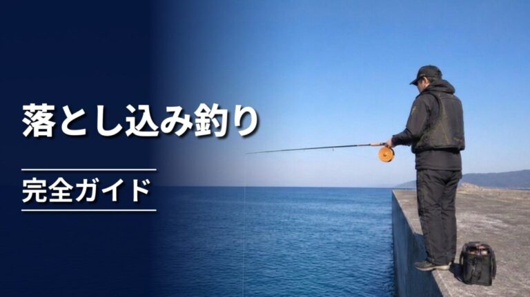 岸壁の際へ仕掛けを落とし込む釣り人