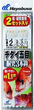 ハヤブサ チダイ五目 胴突3本鈎 SD782 3号