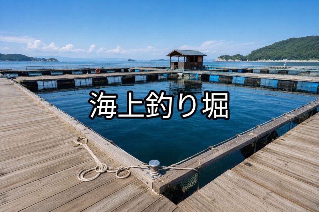 海上釣り堀の画像