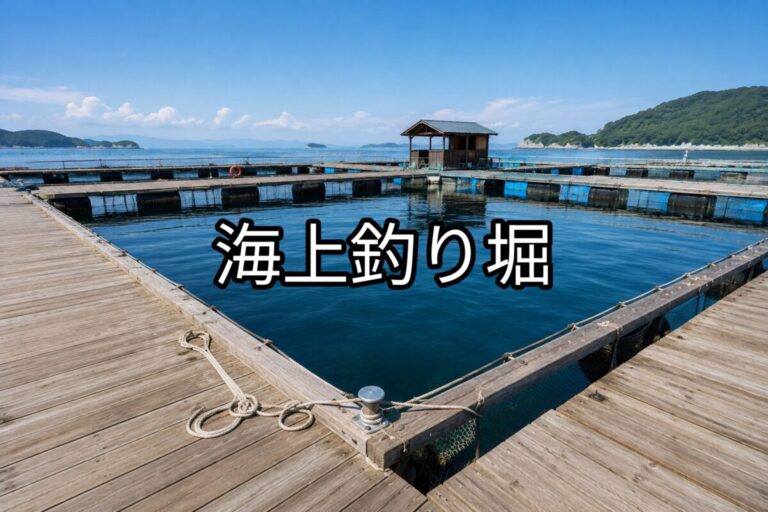 海上釣り堀の画像