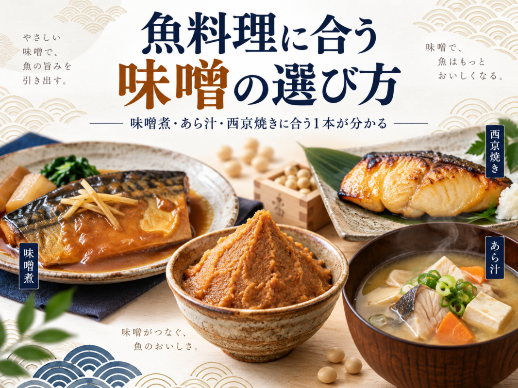 魚料理に合う味噌の選び方を紹介するアイキャッチ画像