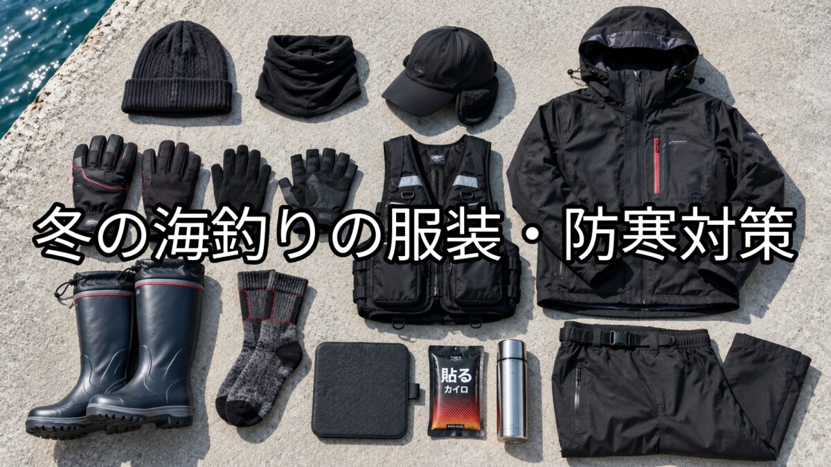 冬の海釣りの服装・防寒対策のアイキャッチ画像