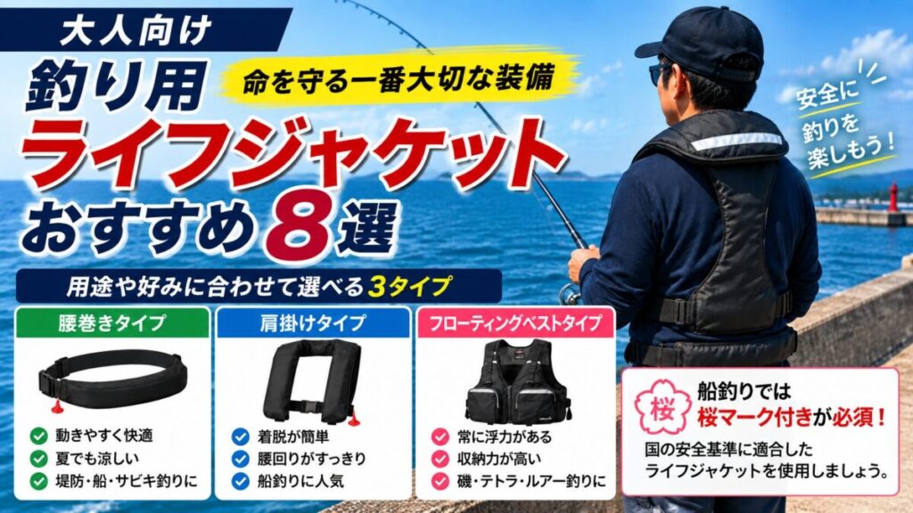 大人向けライフジャケットのアイキャッチ画像